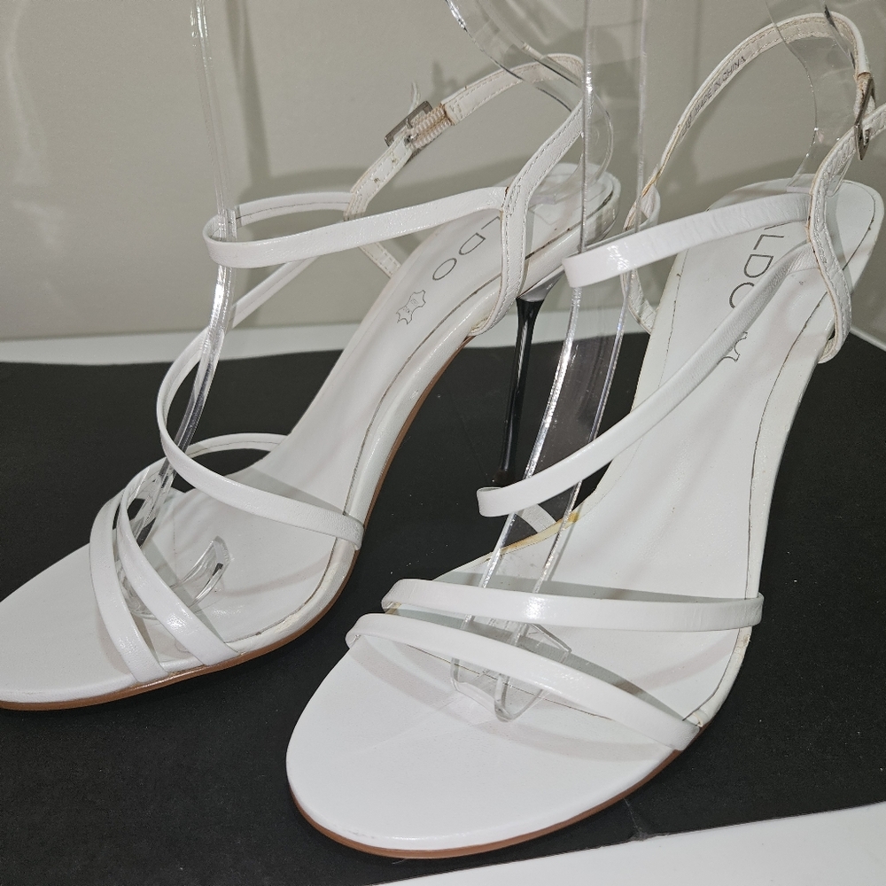 Aldo White Utena High Heel Strappy Heels